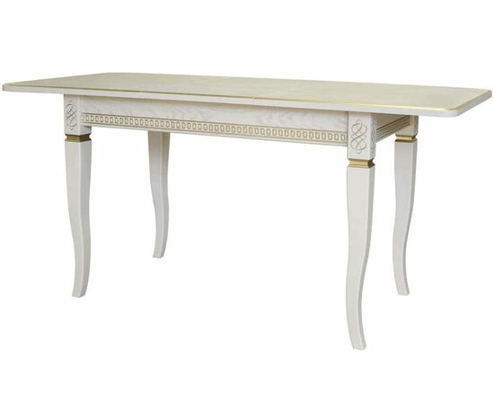 Стол обеденный Фидея 3 слоновая кость/золото 120/160*70 | Интернет магазин мебели и декора LifeDekor