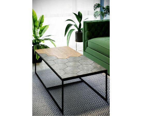 Стол журнальный Китч дуб американский/серый бетон | Интернет магазин мебели и декора LifeDekor