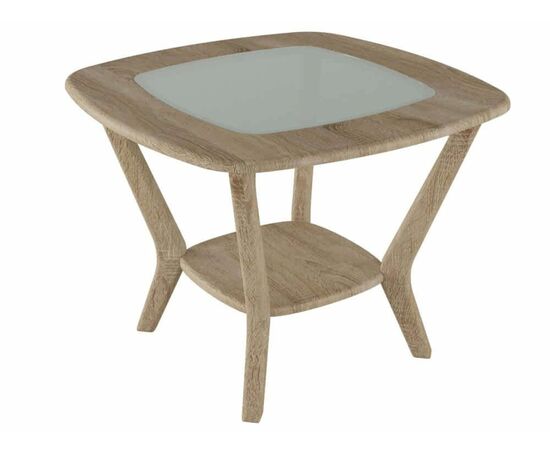 Стол журнальный Мельбурн со стеклом дуб сонома/дуб сонома | Интернет магазин мебели и декора LifeDekor