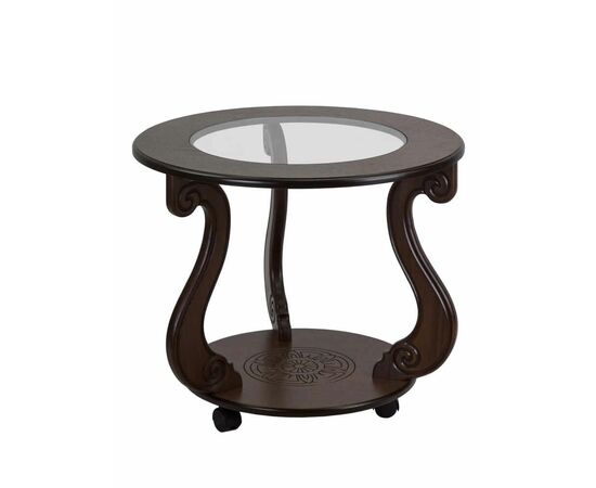 Стол журнальный Грация (С) на колесах темно-коричневый | Интернет магазин мебели и декора LifeDekor