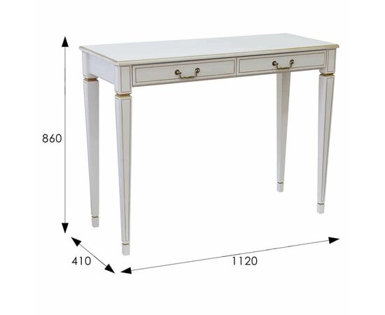 Консоль Васко В 91Н белый ясень/золото | Интернет магазин мебели и декора LifeDekor