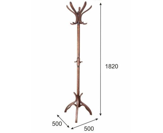 Вешалка напольная В 12Н средне-коричневый | Интернет магазин мебели и декора LifeDekor