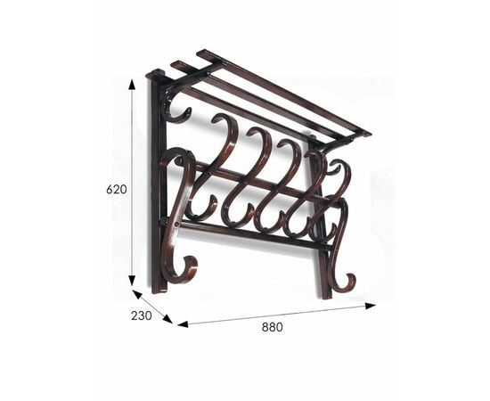 Вешалка настенная В 7Н темно-коричневый | Интернет магазин мебели и декора LifeDekor