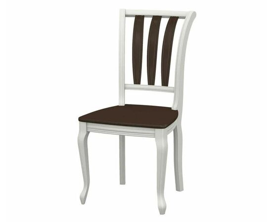 Стул Кабриоль, Жесткий, Эмаль белая/Орех темный | Интернет магазин мебели и декора LifeDekor