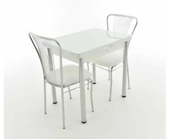 Стол Бари мини, Стекло, Белый, изображение 8 | Интернет магазин мебели и декора LifeDekor