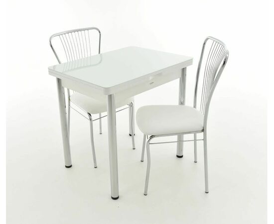 Стол Бари мини, Стекло, Белый, изображение 7 | Интернет магазин мебели и декора LifeDekor