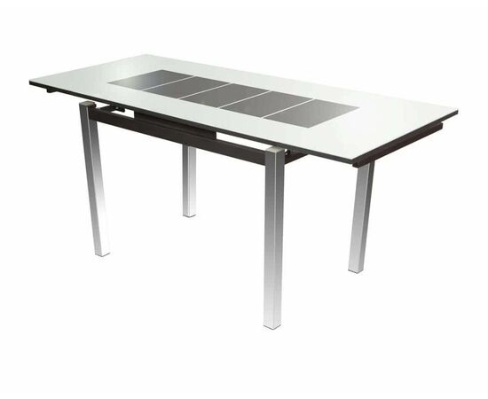 Стол Шанхай Каре, Черный муар/Стекло белое/Рисунок черный, изображение 3 | Интернет магазин мебели и декора LifeDekor