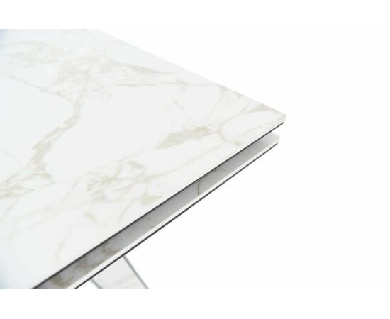 Стол Монако, Керамогранит, Черный матовый муар/Calacata vaglioro, изображение 2 | Интернет магазин мебели и декора LifeDekor