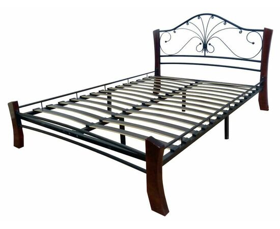 Кровать КМД 5-01 Фортуна 4 Лайт 120х200, Черный/Шоколад | Интернет магазин мебели и декора LifeDekor