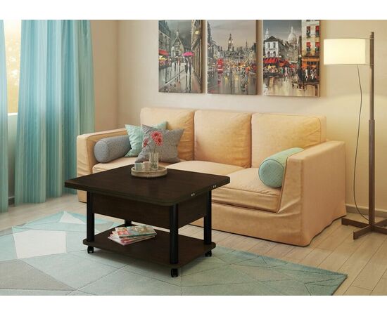 Стол-трансформер Дебют 3, Венге темный/Ножки черные, изображение 6 | Интернет магазин мебели и декора LifeDekor