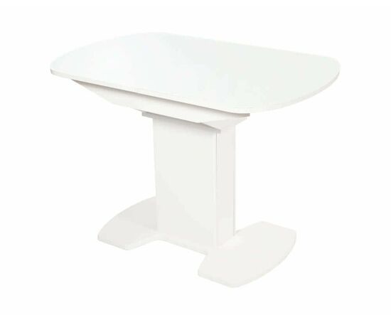 Стол Корсика, Белый матовый/Стекло белое | Интернет магазин мебели и декора LifeDekor
