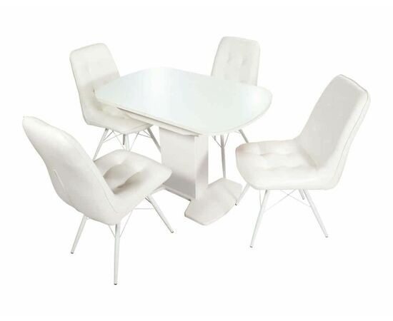 Стол Корсика, Белый матовый/Стекло белое, изображение 5 | Интернет магазин мебели и декора LifeDekor