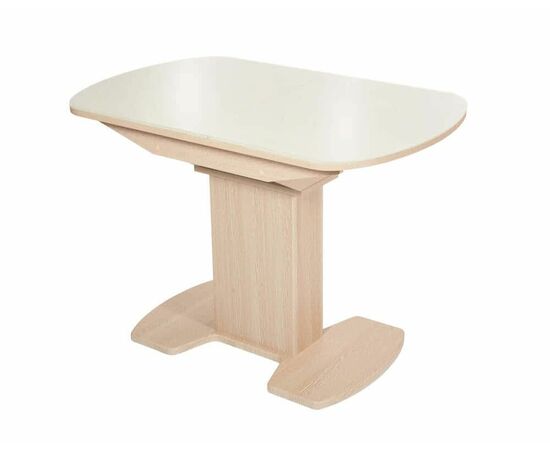 Стол Корсика,  Дуб выбеленный/Стекло молочное | Интернет магазин мебели и декора LifeDekor