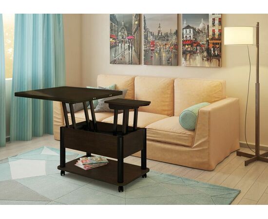 Стол-трансформер Дебют 3, Венге темный/Ножки черные, изображение 5 | Интернет магазин мебели и декора LifeDekor