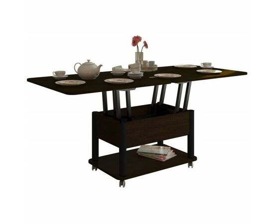 Стол-трансформер Дебют 3, Венге темный/Ножки черные | Интернет магазин мебели и декора LifeDekor