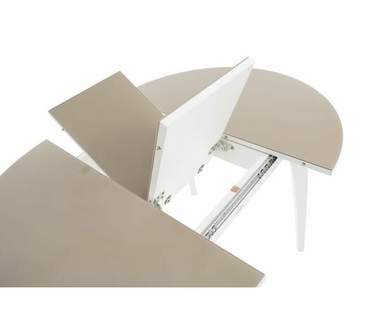 Стол Ривьера СВ D90, Стекло, Эмаль белая/Капучино, 7, изображение 4 | Интернет магазин мебели и декора LifeDekor