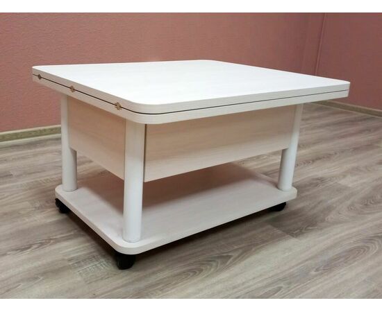 Стол-трансформер Дебют 3, Венге светлый/Ножки белые, изображение 9 | Интернет магазин мебели и декора LifeDekor