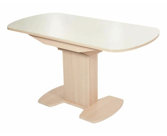 Стол Корсика,  Дуб выбеленный/Стекло молочное, изображение 3 | Интернет магазин мебели и декора LifeDekor