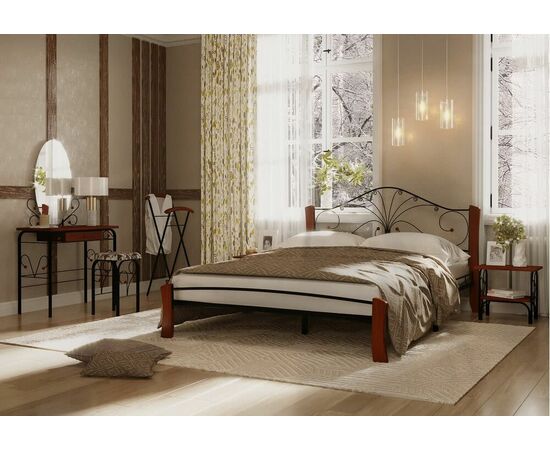 Стол дамский МК-8 с ящиком, ММД303, Черный/Орех, изображение 4 | Интернет магазин мебели и декора LifeDekor