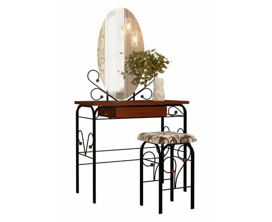 Стол дамский МК-8 с ящиком, ММД303, Черный/Орех, изображение 5 | Интернет магазин мебели и декора LifeDekor