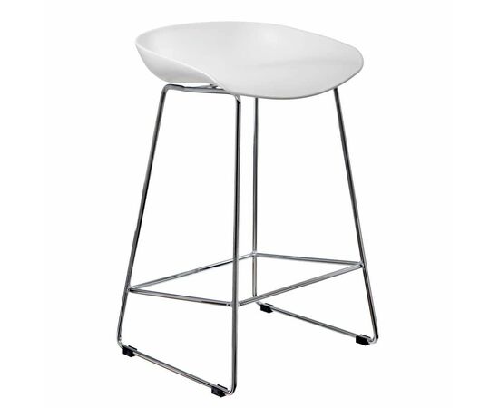 Стул полубарный Neo белый с хромированными ножками | Интернет магазин мебели и декора LifeDekor