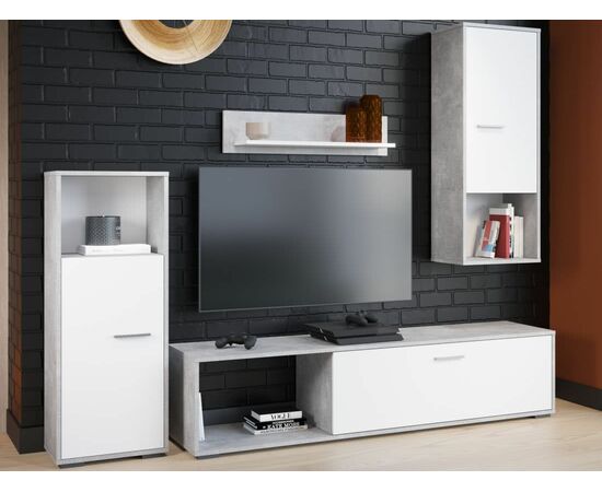 Стенка «Лино», Белый/Ателье светлый, изображение 2 | Интернет магазин мебели и декора LifeDekor