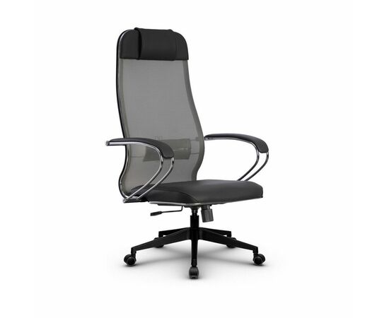 Metta L 1m 36/K_17832_Сетка X2 - Светло-серый_Кожа перфорированная NewLeather - Серый, изображение 4 | Интернет магазин мебели и декора LifeDekor