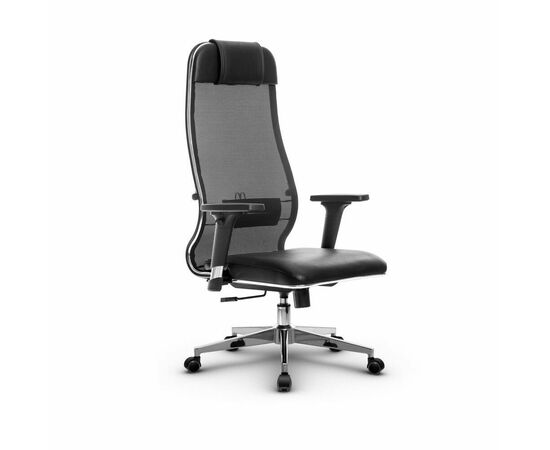 Metta L 1m 36/2D_17834_Сетка X2 - Черный_Кожа перфорированная NewLeather - Черный, изображение 4 | Интернет магазин мебели и декора LifeDekor