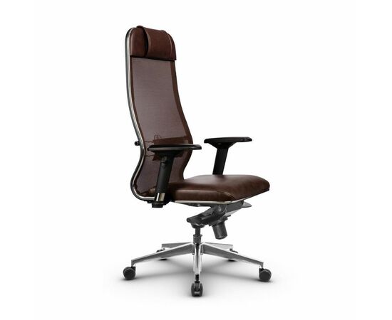 Metta L 1m 36/4D_17839_Сетка X2 - Коричневый_Кожа перфорированная NewLeather - Темно-коричневый | Интернет магазин мебели и декора LifeDekor