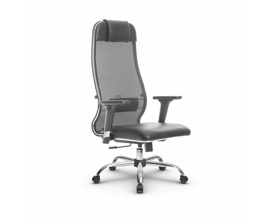 Metta L 1m 36/2D_17833_Сетка X2 - Черный_Кожа перфорированная NewLeather - Черный, изображение 4 | Интернет магазин мебели и декора LifeDekor