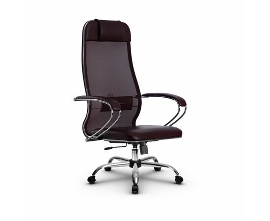 Metta L 1m 36/K_17833_Сетка X2 - Темно-бордовый_Кожа перфорированная NewLeather - Темно-бордовый, изображение 4 | Интернет магазин мебели и декора LifeDekor