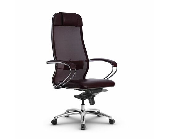 Metta L 1m 36/K_17838_Сетка X2 - Темно-бордовый_Кожа перфорированная NewLeather - Темно-бордовый, изображение 4 | Интернет магазин мебели и декора LifeDekor