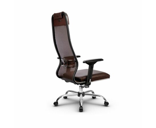 Metta L 1m 36/4D_17833_Сетка X2 - Коричневый_Кожа перфорированная NewLeather - Темно-коричневый, изображение 3 | Интернет магазин мебели и декора LifeDekor