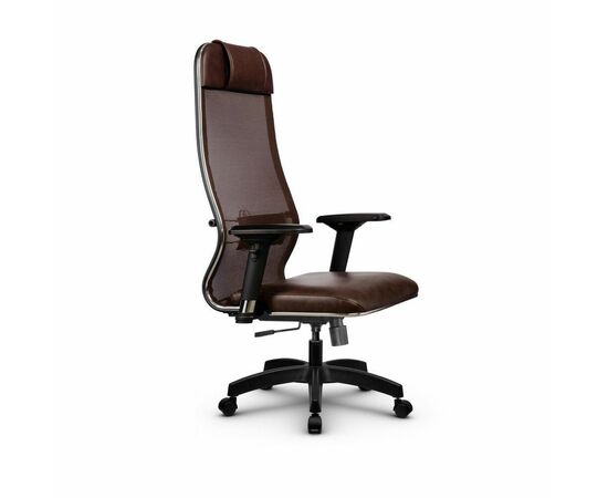 Metta L 1m 36/4D_17831_Сетка X2 - Коричневый_Кожа перфорированная NewLeather - Темно-коричневый | Интернет магазин мебели и декора LifeDekor