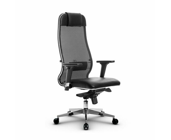 Metta L 1m 36/2D_17841_Сетка X2 - Черный_Кожа перфорированная NewLeather - Черный, изображение 4 | Интернет магазин мебели и декора LifeDekor