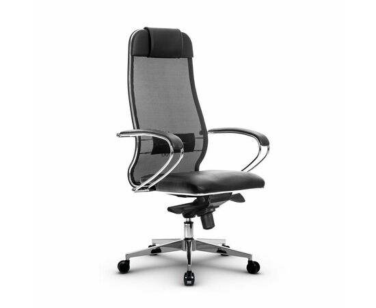 Metta L 1m 36/K_17841_Сетка X2 - Черный_Кожа перфорированная NewLeather - Черный, изображение 4 | Интернет магазин мебели и декора LifeDekor