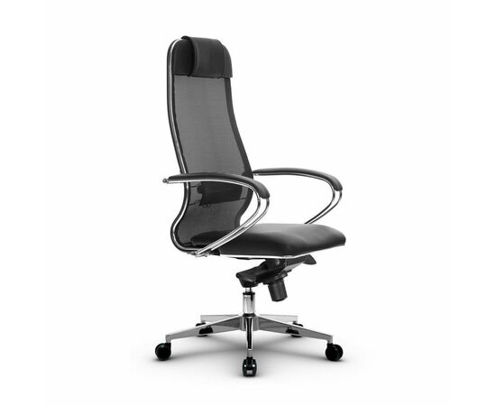 Metta L 1m 36/K_17841_Сетка X2 - Черный_Кожа перфорированная NewLeather - Черный | Интернет магазин мебели и декора LifeDekor