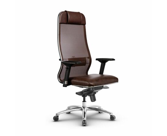 Metta L 1m 36/4D_17838_Сетка X2 - Коричневый_Кожа перфорированная NewLeather - Темно-коричневый, изображение 4 | Интернет магазин мебели и декора LifeDekor