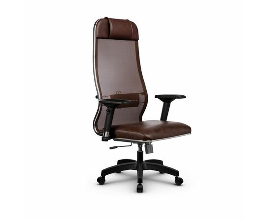 Metta L 1m 36/4D_17831_Сетка X2 - Коричневый_Кожа перфорированная NewLeather - Темно-коричневый, изображение 4 | Интернет магазин мебели и декора LifeDekor