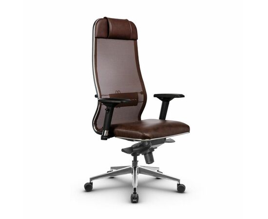 Metta L 1m 36/4D_17839_Сетка X2 - Коричневый_Кожа перфорированная NewLeather - Темно-коричневый, изображение 4 | Интернет магазин мебели и декора LifeDekor