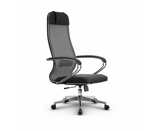 Metta L 1m 36/K_17834_Сетка X2 - Светло-серый_Кожа перфорированная NewLeather - Серый | Интернет магазин мебели и декора LifeDekor