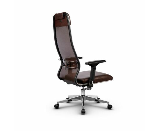 Metta L 1m 36/4D_17834_Сетка X2 - Коричневый_Кожа перфорированная NewLeather - Темно-коричневый, изображение 3 | Интернет магазин мебели и декора LifeDekor