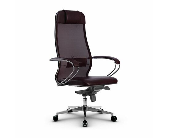 Metta L 1m 36/K_17841_Сетка X2 - Темно-бордовый_Кожа перфорированная NewLeather - Темно-бордовый, изображение 4 | Интернет магазин мебели и декора LifeDekor