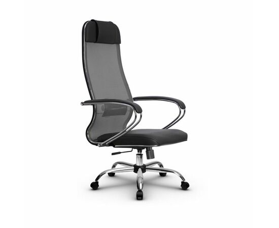 Metta L 1m 36/K_17833_Сетка X2 - Светло-серый_Кожа перфорированная NewLeather - Серый | Интернет магазин мебели и декора LifeDekor