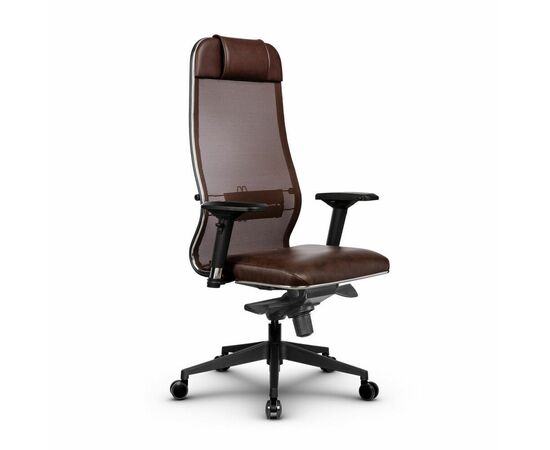 Metta L 1m 36/4D_17840_Сетка X2 - Коричневый_Кожа перфорированная NewLeather - Темно-коричневый, изображение 4 | Интернет магазин мебели и декора LifeDekor