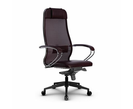 Metta L 1m 36/K_17840_Сетка X2 - Темно-бордовый_Кожа перфорированная NewLeather - Темно-бордовый, изображение 4 | Интернет магазин мебели и декора LifeDekor