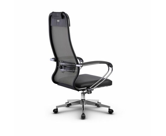 Metta L 1m 36/K_17834_Сетка X2 - Светло-серый_Кожа перфорированная NewLeather - Серый, изображение 3 | Интернет магазин мебели и декора LifeDekor