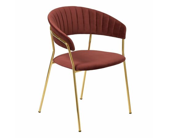 Стул Turin терракотовый с золотыми ножками | Интернет магазин мебели и декора LifeDekor