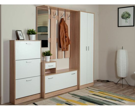 Шкаф «Интер», Дуб сонома/белый, изображение 13 | Интернет магазин мебели и декора LifeDekor