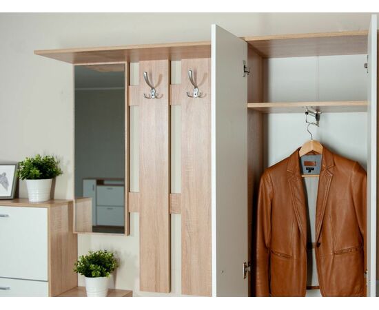 Шкаф «Интер», Дуб сонома/белый, изображение 12 | Интернет магазин мебели и декора LifeDekor